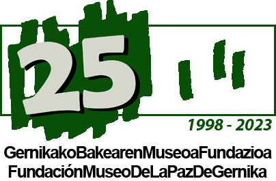 Logo 25 aniversario del Museo de la Paz de Gernika