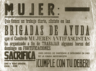 Emakume antifaxisten Batzordea. Bilbo, 1937. Txalaparta argitaletxeak Euskal Herriko kartelak liburuen bildumatik utzitako kartela