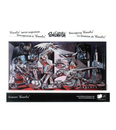 Postal el "Guernica" de las guerra de las galaxias de Ron English (2016)