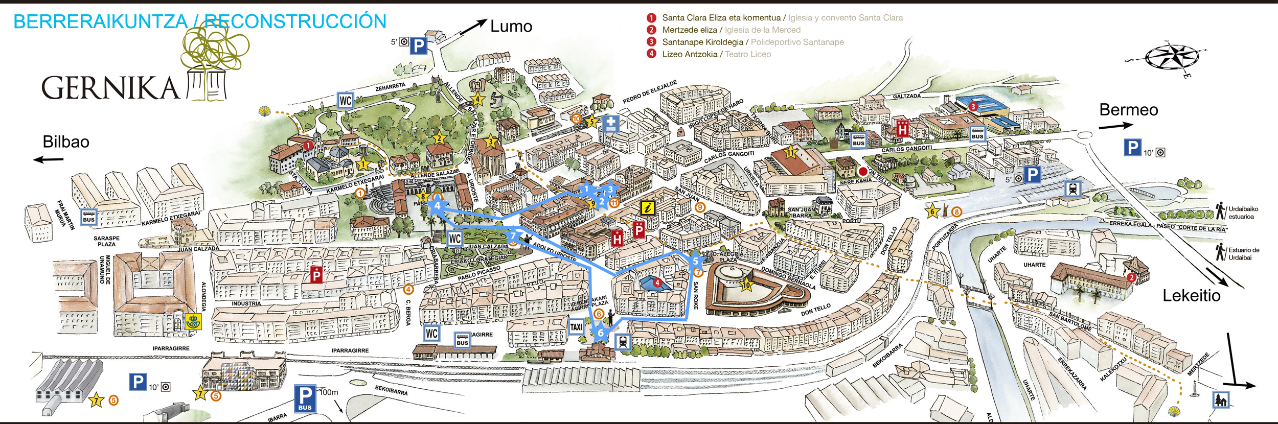 ruta guiada reconstruccion en plano turismo